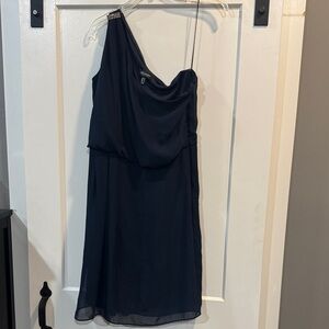 Elegant Navy One-Shoulder Dress